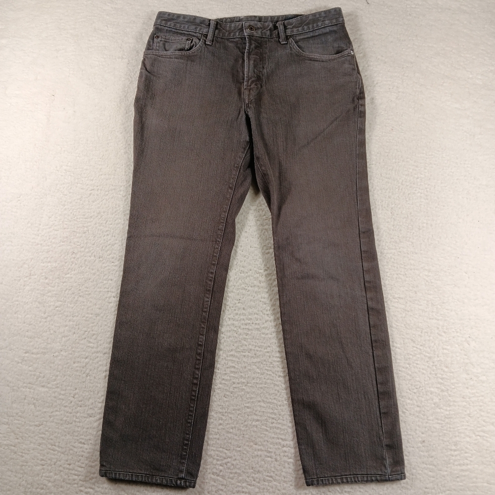 Bonobos Jeans Mens 34x32 (32x30) Gray Travel Jean Slim Straight Stretch